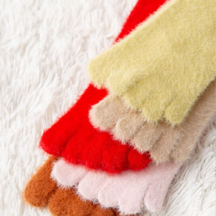 Calcetines de dormir de polar coral con cinco dedos divididos para mujer