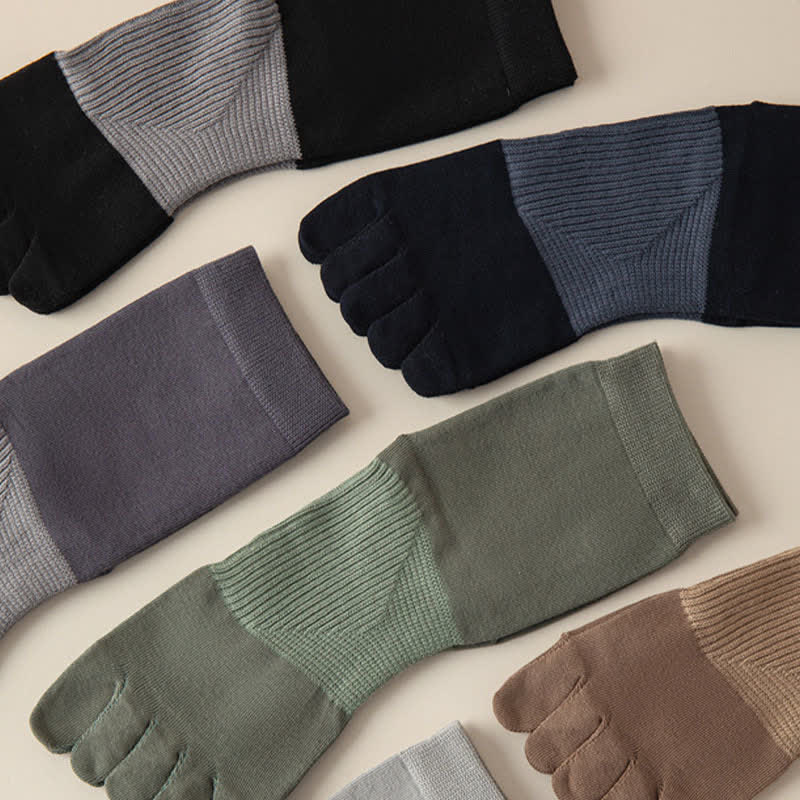 Calcetines de algodón puro con cinco dedos divididos para hombre