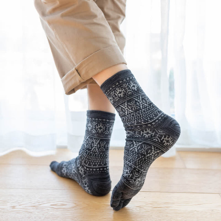 Calcetines de cinco dedos con estampado de estilo vintage para hombre