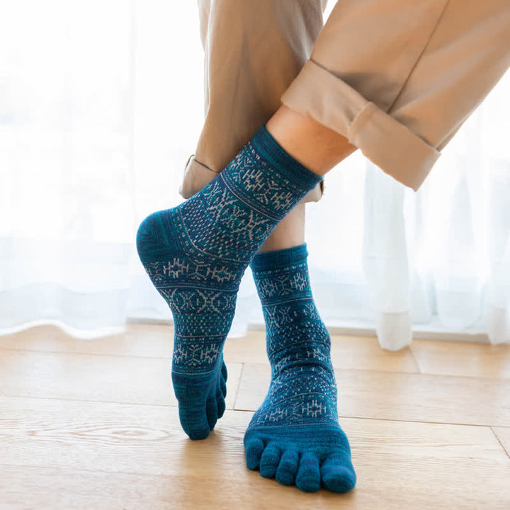 Calcetines de cinco dedos con estampado de estilo vintage para hombre