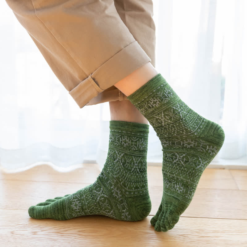 Calcetines de cinco dedos con estampado de estilo vintage para hombre