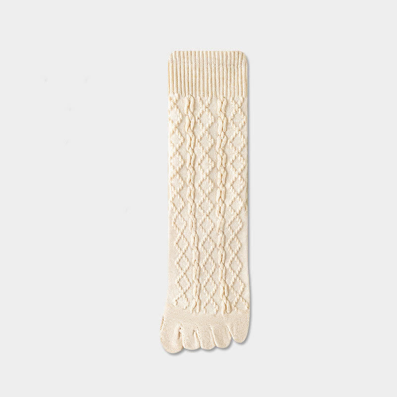 Calcetines de lana con cinco dedos divididos y grano torcido para mujer