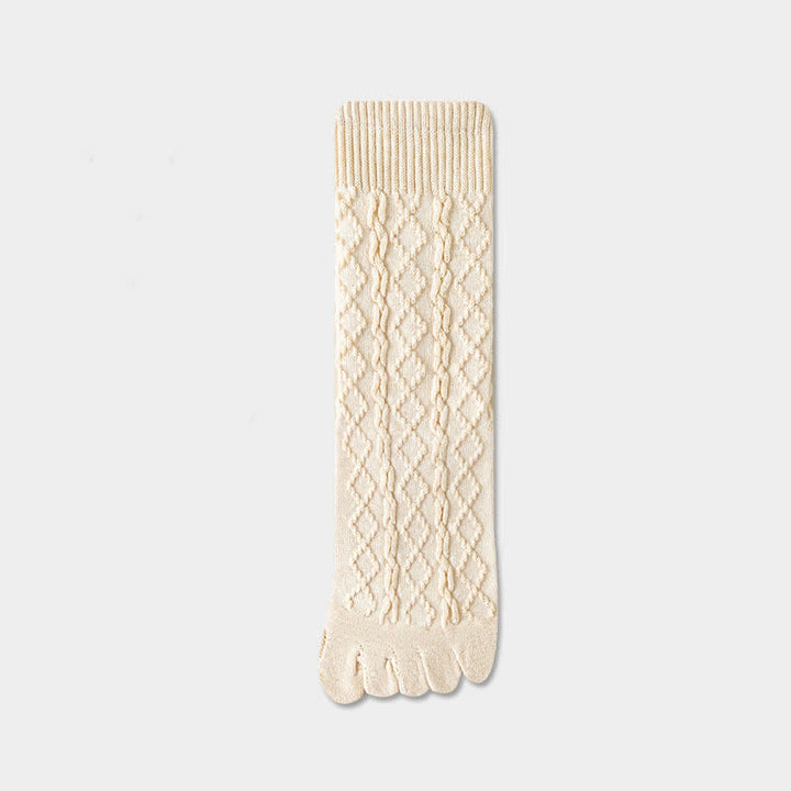 Calcetines de lana con cinco dedos divididos y grano torcido para mujer