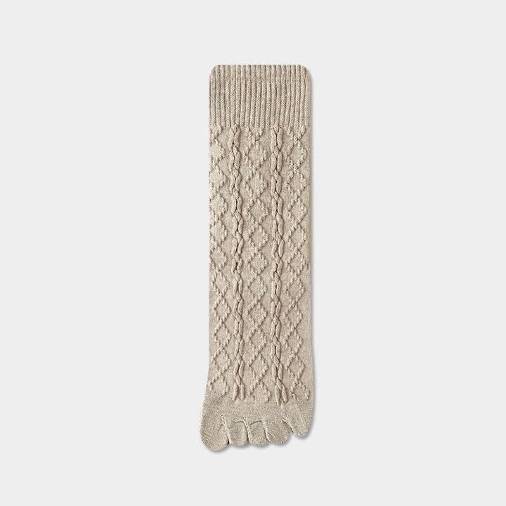 Calcetines de lana con cinco dedos divididos y grano torcido para mujer