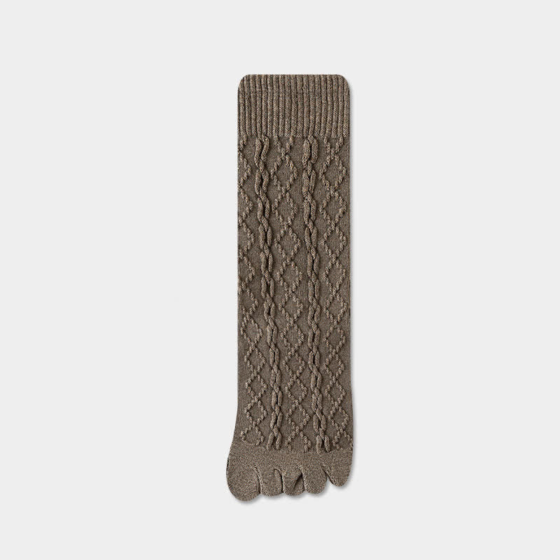 Calcetines de lana con cinco dedos divididos y grano torcido para mujer