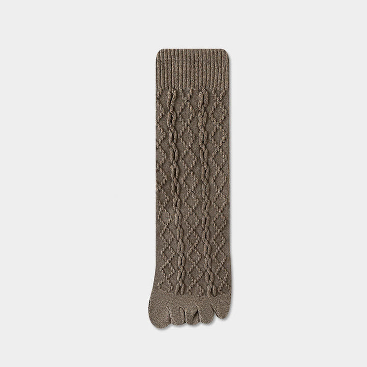 Calcetines de lana con cinco dedos divididos y grano torcido para mujer