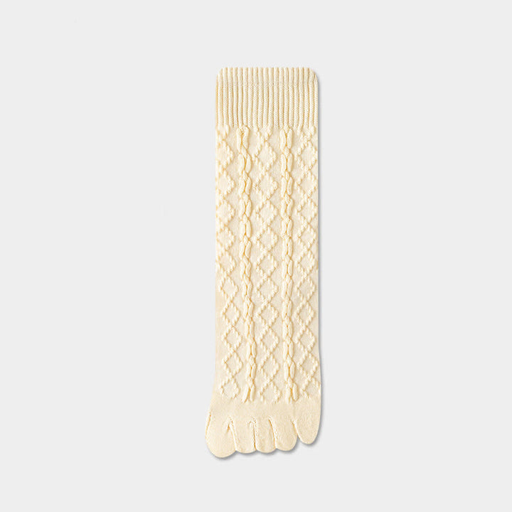Calcetines de lana con cinco dedos divididos y grano torcido para mujer