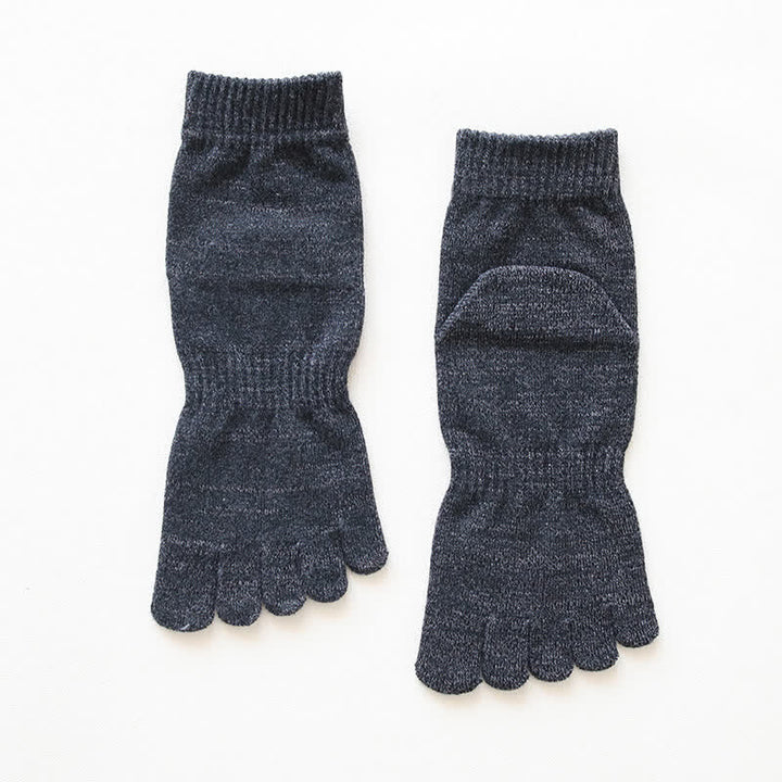Calcetines tobilleros de algodón de cinco dedos estilo retro para hombre