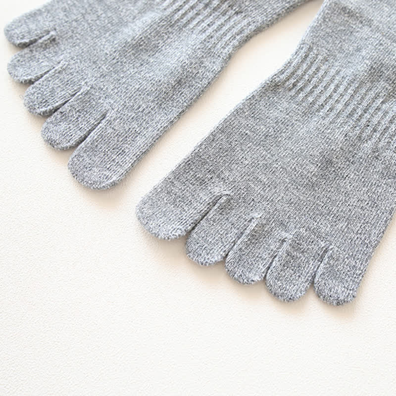 Calcetines tobilleros de algodón de cinco dedos estilo retro para hombre