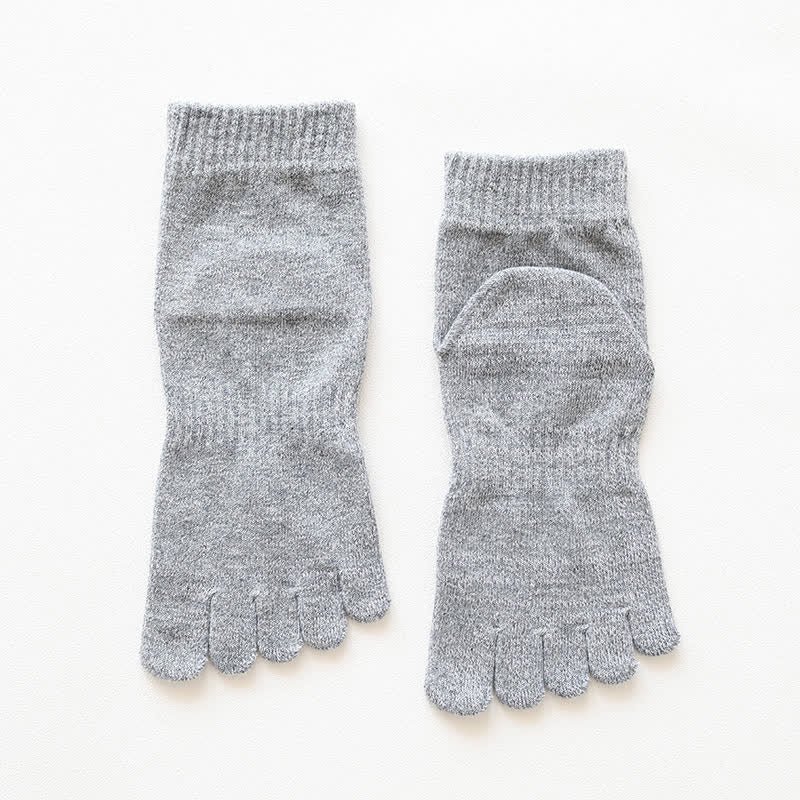 Calcetines tobilleros de algodón de cinco dedos estilo retro para hombre