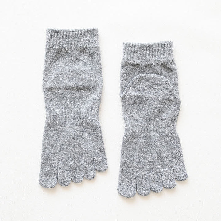 Calcetines tobilleros de algodón de cinco dedos estilo retro para hombre