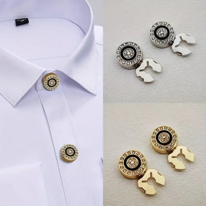 Juego de 1 par de gemelos con botones a presión elegantes y novedosos para hombre