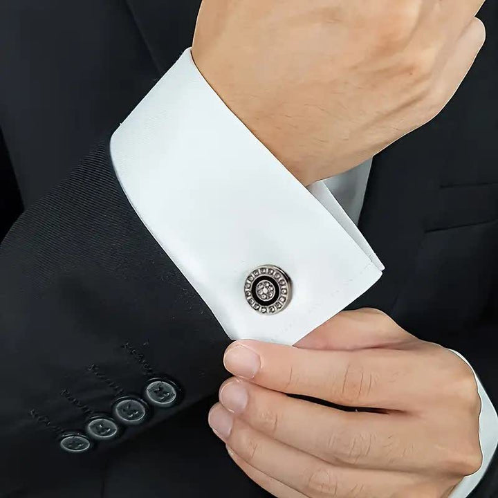 Juego de 1 par de gemelos con botones a presión elegantes y novedosos para hombre
