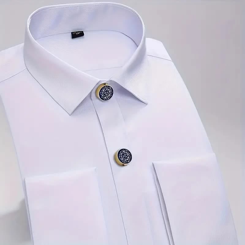 Juego de 1 par de gemelos con botones a presión con diseño floral azul para hombre