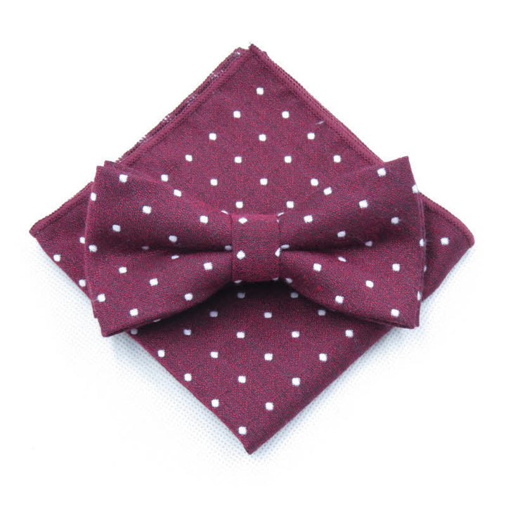 Conjunto de 3 corbatas de lazo elegantes con lunares para hombre