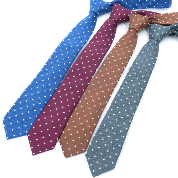 Conjunto de 3 corbatas de lazo elegantes con lunares para hombre