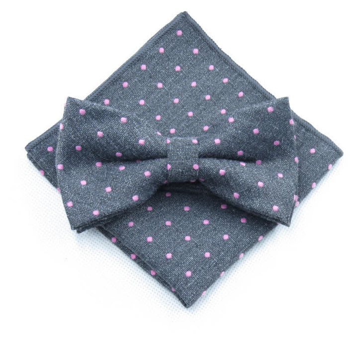 Conjunto de 3 corbatas de lazo elegantes con lunares para hombre