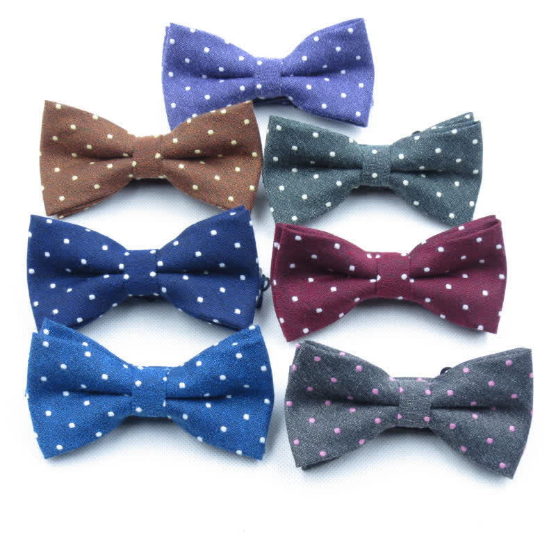 Conjunto de 3 corbatas de lazo elegantes con lunares para hombre
