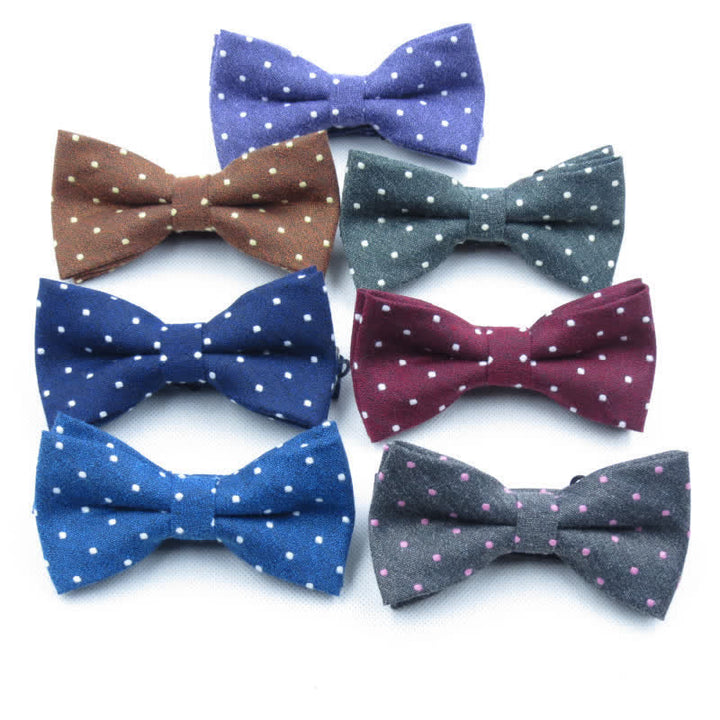 Conjunto de 3 corbatas de lazo elegantes con lunares para hombre