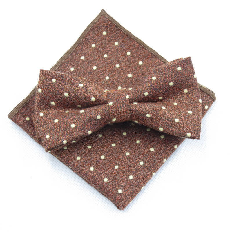 Conjunto de 3 corbatas de lazo elegantes con lunares para hombre