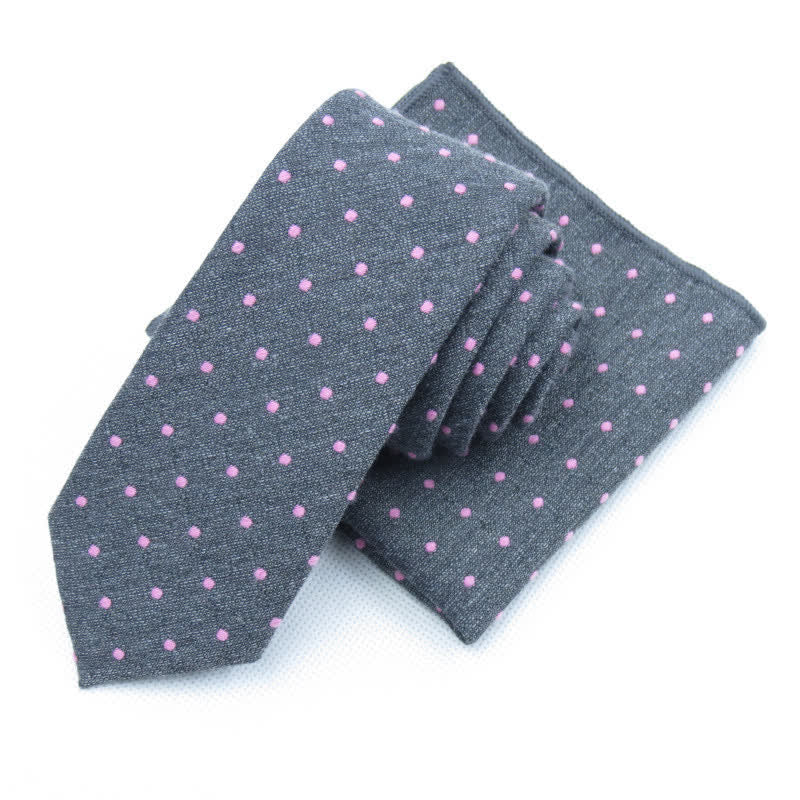 Conjunto de 3 corbatas de lazo elegantes con lunares para hombre