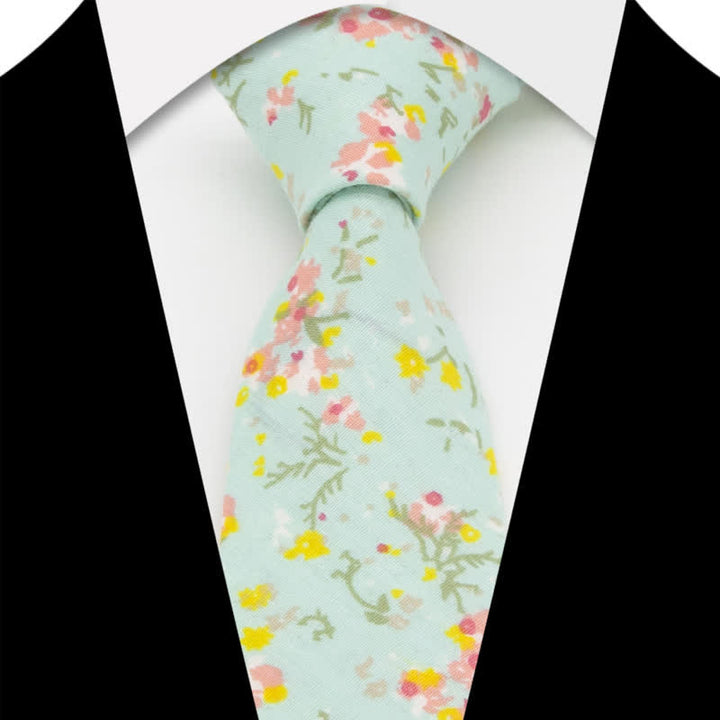 Conjunto de 3 corbatas de lazo de algodón con estampado de cachemira y flores para hombre
