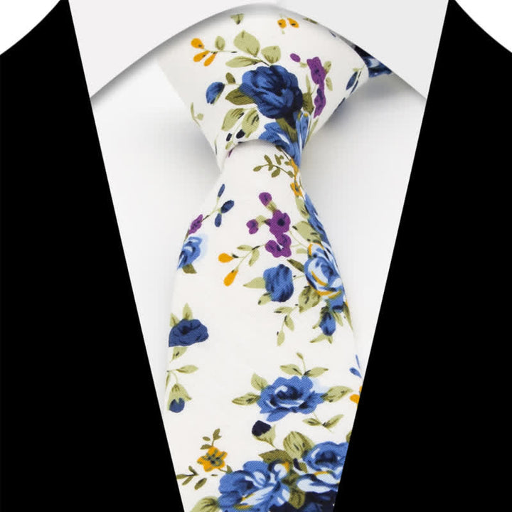 Conjunto de 3 corbatas de lazo de algodón con estampado de cachemira y flores para hombre