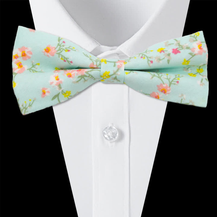 Conjunto de 3 corbatas de lazo de algodón con estampado de cachemira y flores para hombre