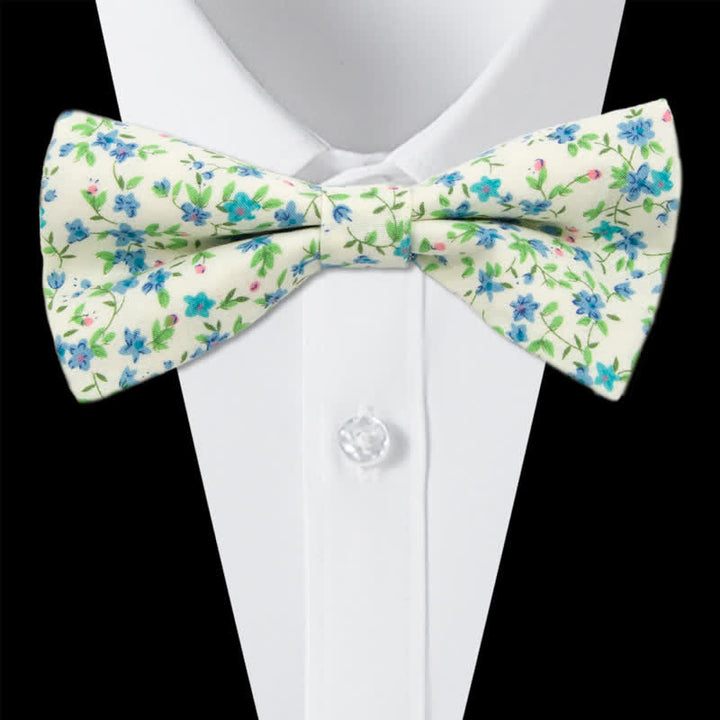 Conjunto de 3 corbatas de lazo de algodón con estampado de cachemira y flores para hombre