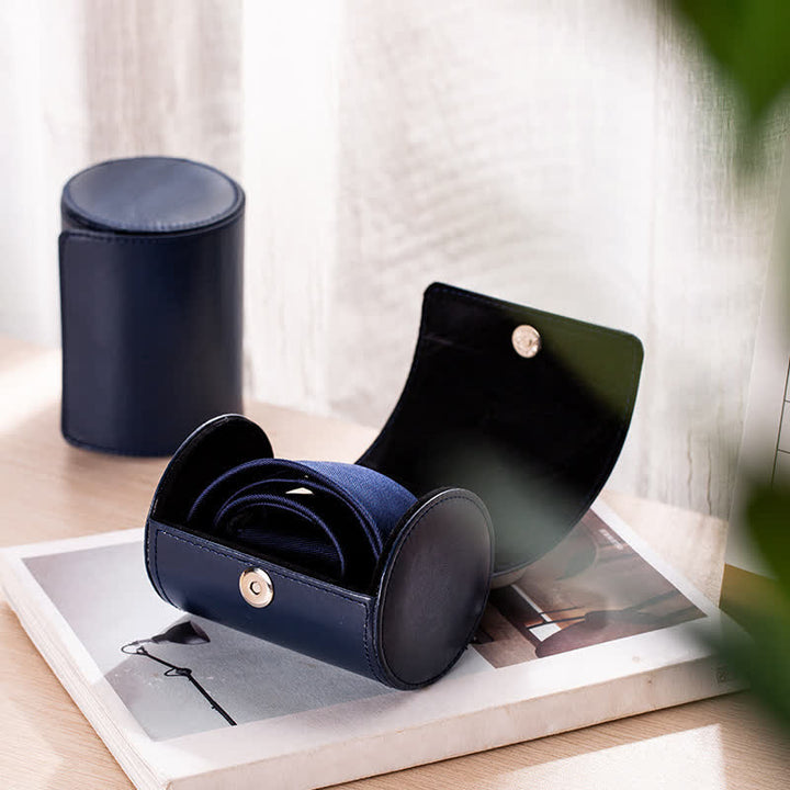 Estuche de cuero con hebilla magnética para guardar corbatas y guardar cosas creativas