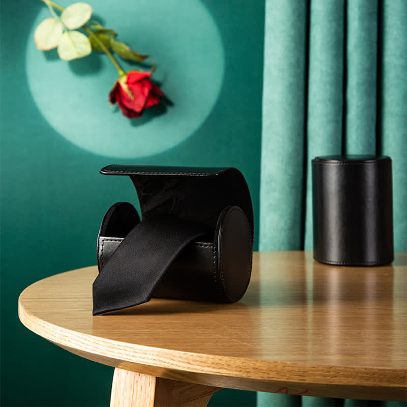 Estuche de cuero con hebilla magnética para guardar corbatas y guardar cosas creativas