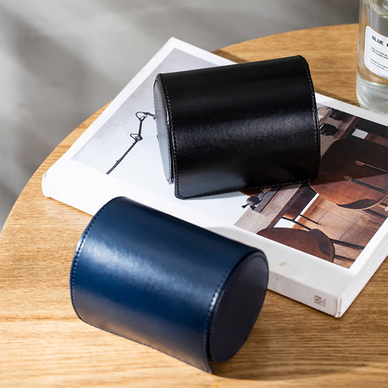 Estuche de cuero con hebilla magnética para guardar corbatas y guardar cosas creativas