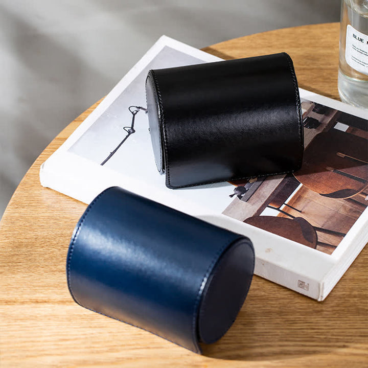 Estuche de cuero con hebilla magnética para guardar corbatas y guardar cosas creativas