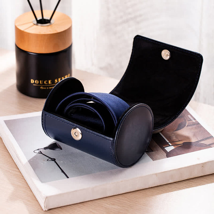 Estuche de cuero con hebilla magnética para guardar corbatas y guardar cosas creativas