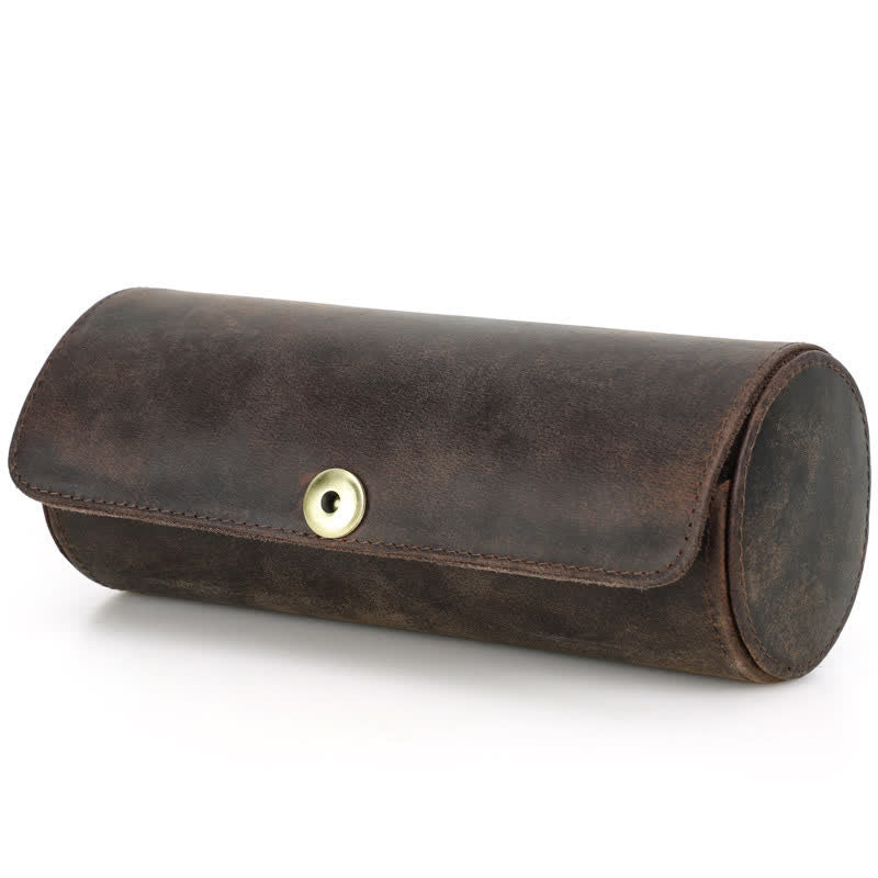 Estuche retro de cuero genuino para corbata Teo