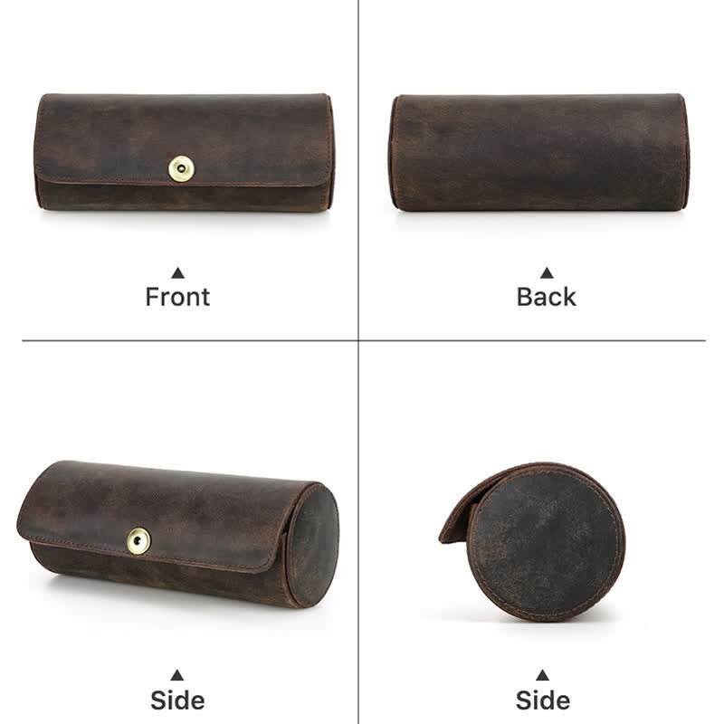 Estuche retro de cuero genuino para corbata Teo