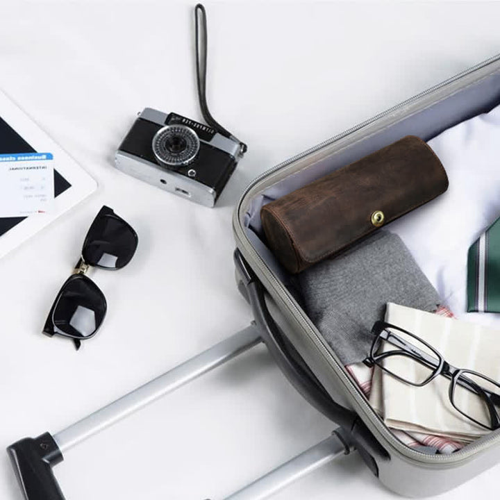 Estuche retro de cuero genuino para corbata Teo