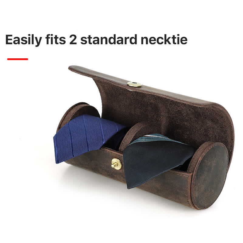 Estuche retro de cuero genuino para corbata Teo