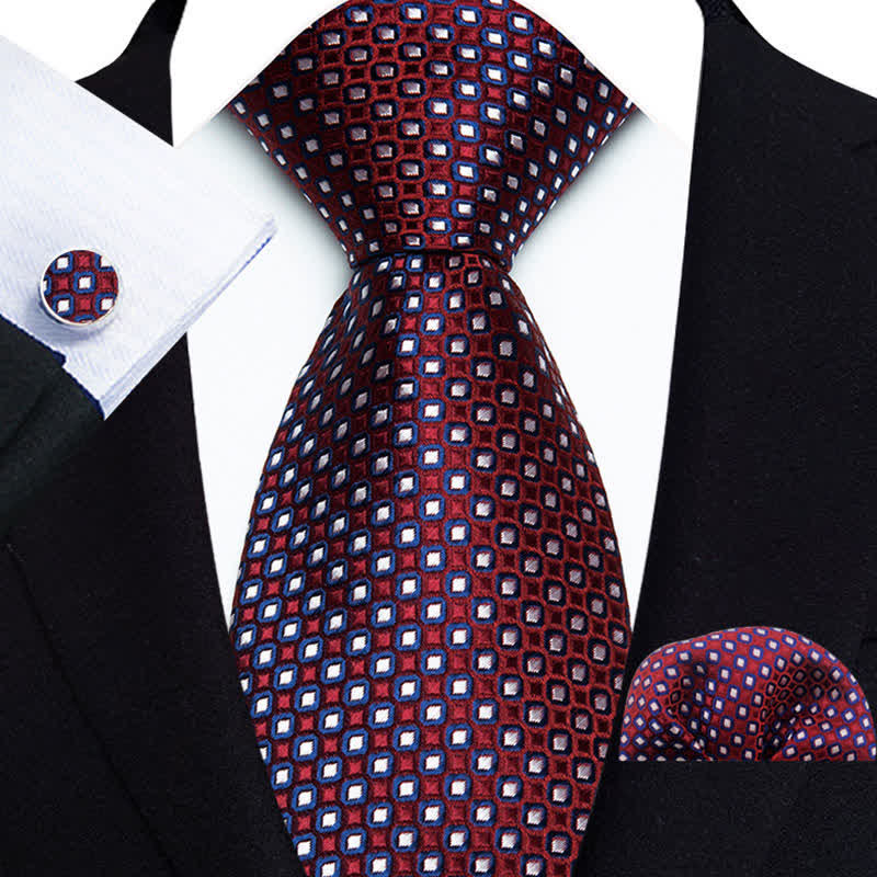 Conjunto de 3 corbatas formales de lujo con diseño de puntos para hombre