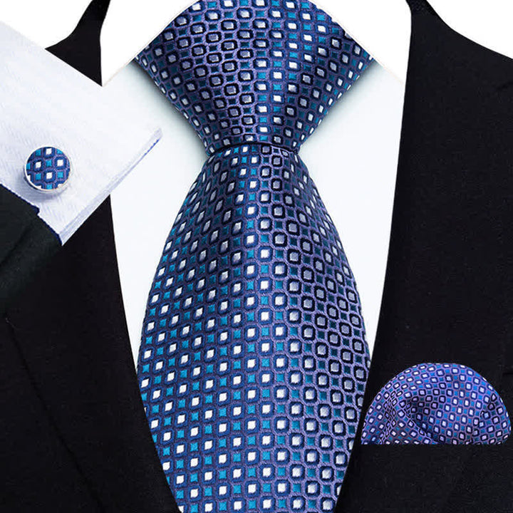 Conjunto de 3 corbatas formales de lujo con diseño de puntos para hombre