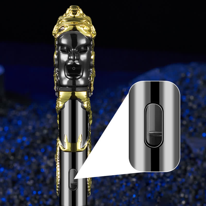 Encendedor de butano recargable con incrustaciones de diamantes de imitación y forma de serpiente