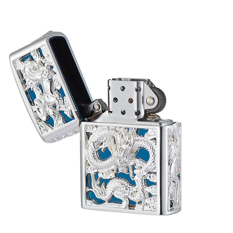 Encendedor de queroseno recargable con dragón tallado en relieve en 3D - image 2