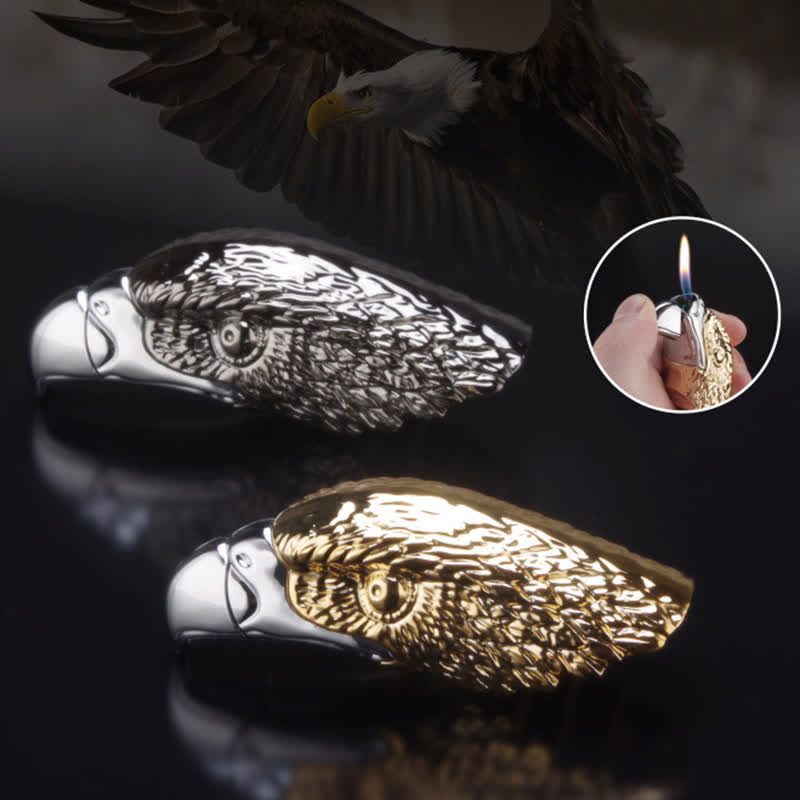 Encendedor de butano recargable con forma de cabeza de águila creativa