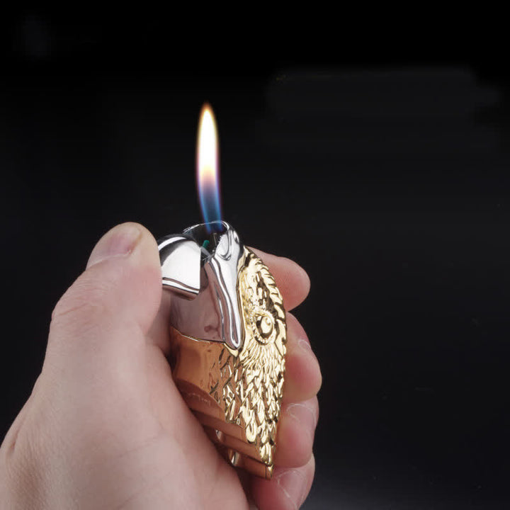 Encendedor de butano recargable con forma de cabeza de águila creativa