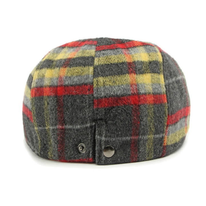 Gorra de repartidor de periódicos tradicional de ocho paneles a cuadros, boina británica