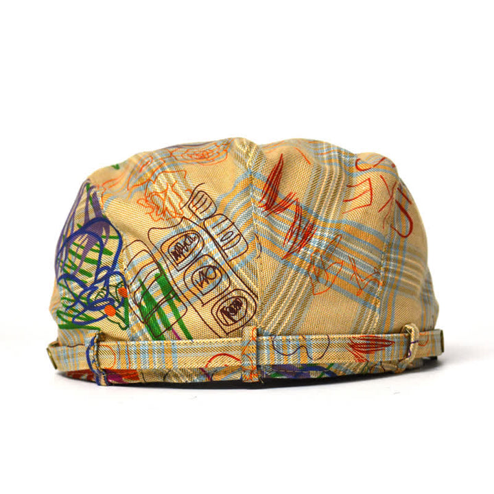 Boina a cuadros con estampado de grafiti exclusivo y elegante