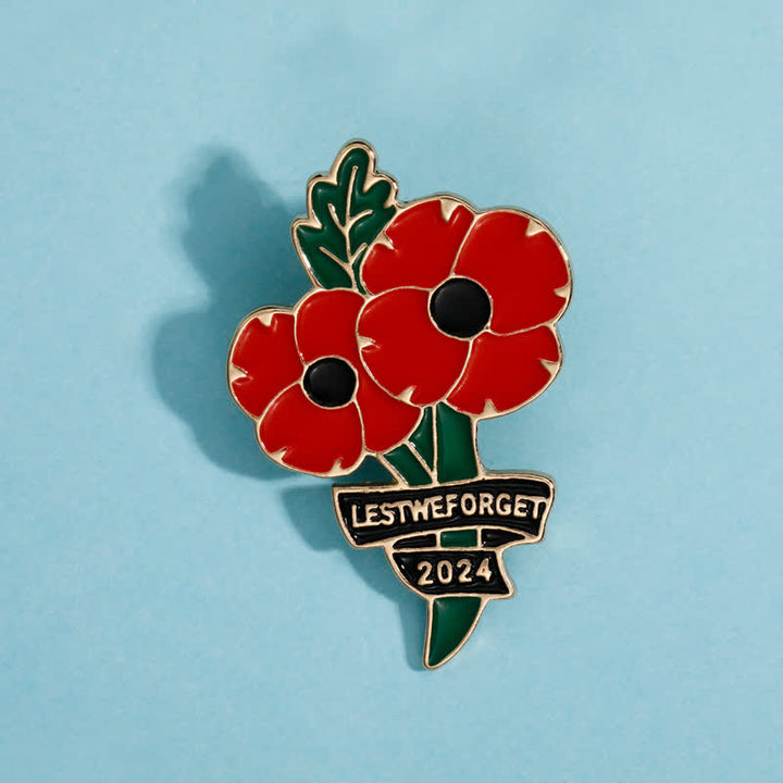 Broche de amapola roja y negra para el Día de los Caídos para que no lo olvidemos