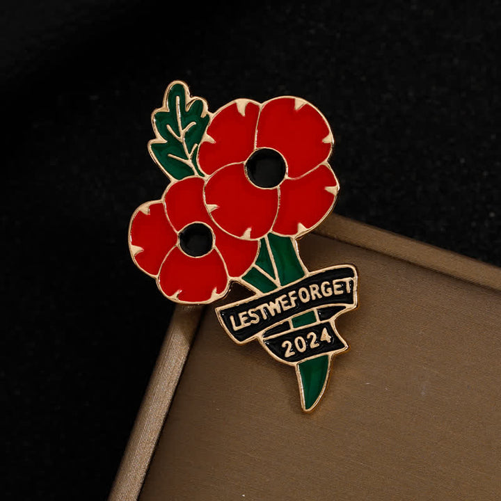 Broche de amapola roja y negra para el Día de los Caídos para que no lo olvidemos
