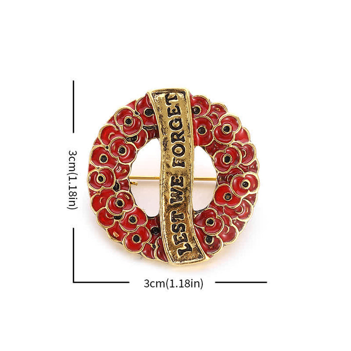 Corona de ramilletes de amapolas Broche para no olvidar