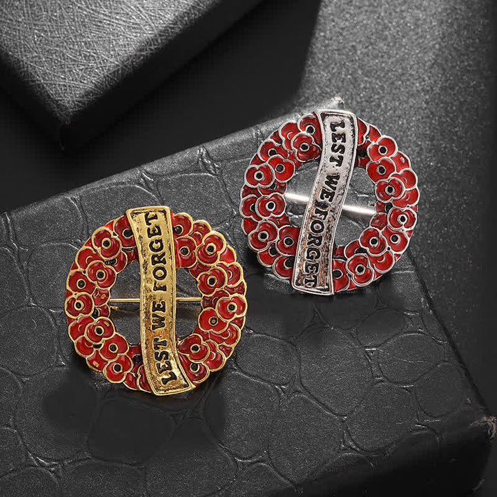 Corona de ramilletes de amapolas Broche para no olvidar